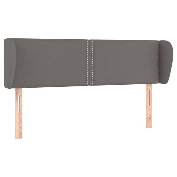 vidaXL Vzglavje z u&scaron;esi sivo 147x23x78/88 cm umetno usnje