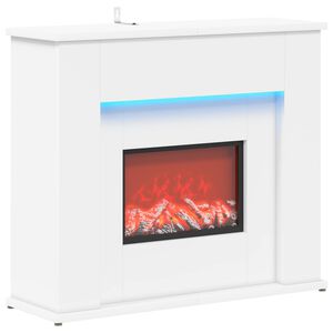 vidaXL Kamin z LED-trakom Bela 63 x 20 x 54,5 cm Inženirski les