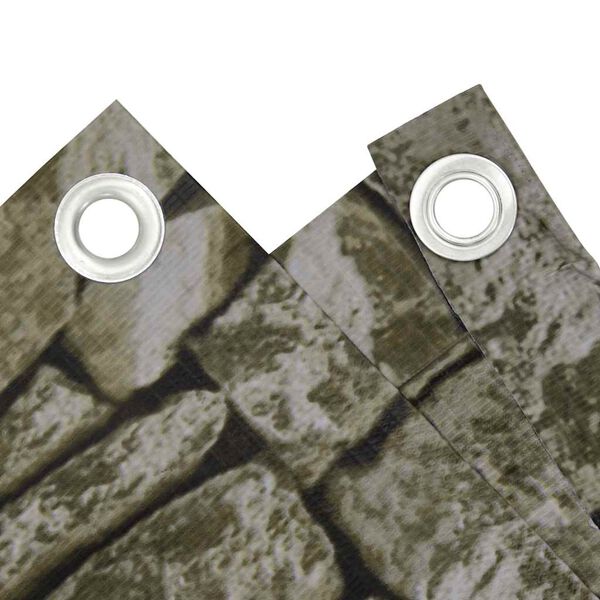 vidaXL Balkonsko platno za zasebnost videz kamna 1000x75 cm PVC