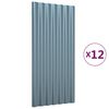 vidaXL Stre&scaron;ne plo&scaron;če 12 kosov cinkano jeklo sive 80x36 cm