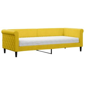 vidaXL Dnevna postelja z vzmetnico rumena 80x200 cm žamet