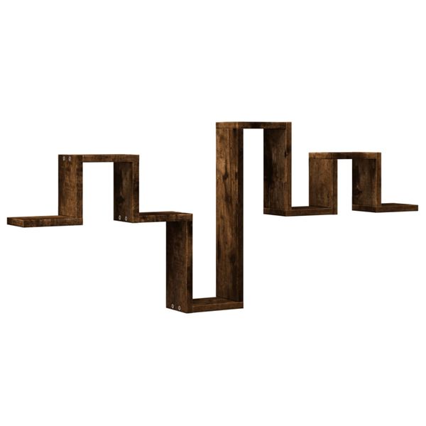 vidaXL Stenska polica dimljeni hrast 104,5x10x43 cm inženirski les