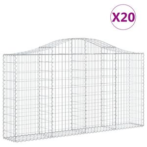 vidaXL Obokane gabion ko&scaron;are 20kosov 200x30x100/120cm pocinkano železo