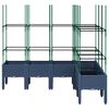 vidaXL Cvetlično korito z oporno mrežo modro sivo 160x120x142,5 cm PP