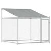 vidaXL Pasji boks s streho in vrati siv 8x2x2 m pocinkano jeklo