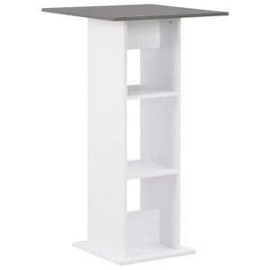 vidaXL Barska miza bela in antracitno siva 60x60x110 cm
