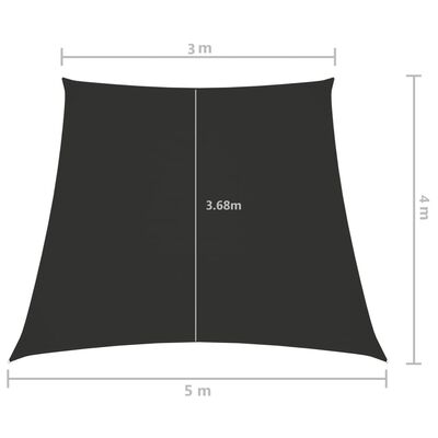 vidaXL Senčno jadro oksford blago trapez 3/5x4 m antracit