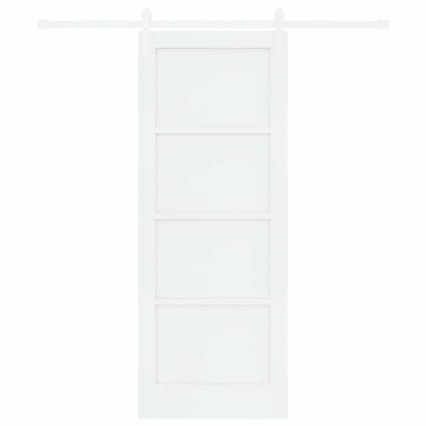 vidaXL Drsna vrata Bela 78 x 202 cm Masivno borovo les