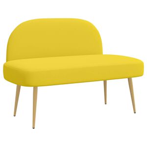 vidaXL Oblazinjena klop z naslonom Svetlo rumena 110 x 60 x 76 cm