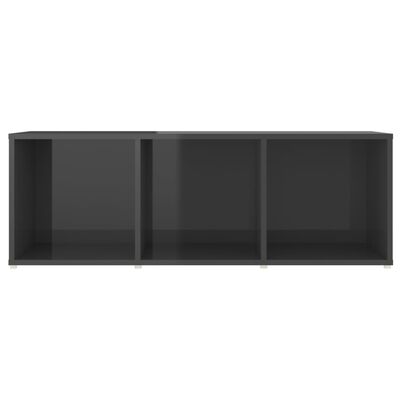 vidaXL TV omarica visok sijaj siva 107x35x37 cm iverna plošča