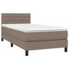 vidaXL Box spring postelja z vzmetnico taupe 100x200 cm blago