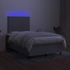 vidaXL Box spring postelja z vzmetnico LED sv. siva 120x190 cm blago