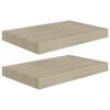 vidaXL Stenske police 2 kosa barva hrasta 40x23x3,8 cm MDF