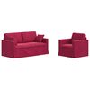 vidaXL Kavč 2 pcs Vinorodna rdeča 158 x 78 x 80 cm Žamet