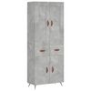 vidaXL Visoka komoda betonsko siva 69,5x34x180 cm inženirski les