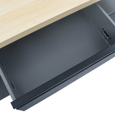 vidaXL Delovna miza črna 120x60x85 cm jeklo