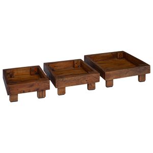 vidaXL Stojalo za rastline 3 kos Rjava 35 x 35 x 12 cm