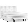 vidaXL Box spring postelja z vzmetnico bela 180x200 cm umetno usnje