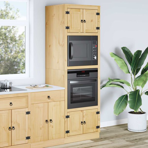 vidaXL Za omarice SKI Medeno Rjava 66 x 58 x 207 cm Masivno borovo les