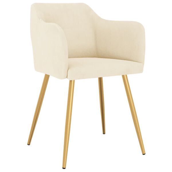 vidaXL Jedilni stoli 2 kosa krem žamet