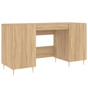 vidaXL Pisalna miza sonoma hrast 140x50x75 cm inženirski les