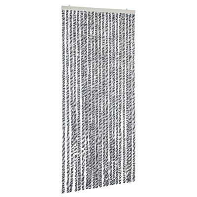 vidaXL Zavesa proti mrčesu siva in črna in bela 56x185 cm šenilja