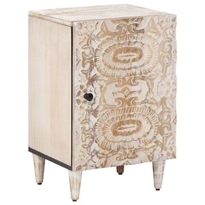 vidaXL Kopalni&scaron;ka omarica Bela 38 x 33,5 x 58 cm Masiven les manga