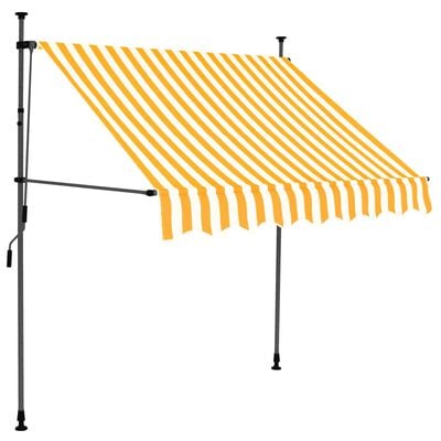 vidaXL Ročno zložljiva tenda z LED lučkami 200 cm bela in oranžna
