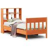 vidaXL Posteljni okvir brez vzmetnice vo&scaron;čeno rjav 75x190 cm borovina