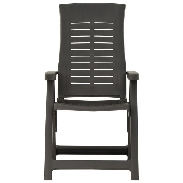 vidaXL Nastavljivi vrtni stoli 2 kosa plastika antracitne barve