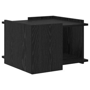 vidaXL Klubska miza Črni hrast 50,5 x 50 x 33 cm Inženirski les