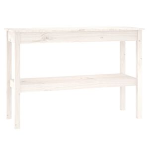 vidaXL Konzolna mizica bela 110x40x75 cm trdna borovina