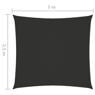 vidaXL Senčno jadro oksford blago pravokotno 2,5x3 m antracitno
