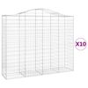 vidaXL Obokane gabion košare 10kosi 200x50x160/180 cm pocinkano železo