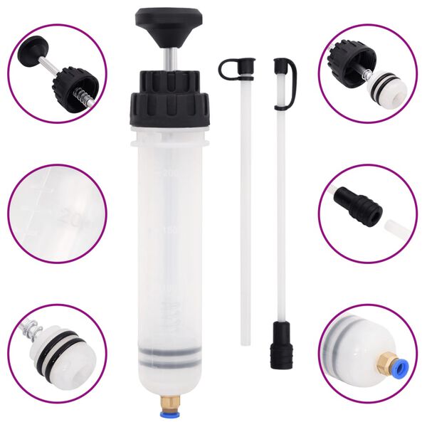 vidaXL Odzračevalnik zavor bel in črn 0,2 L