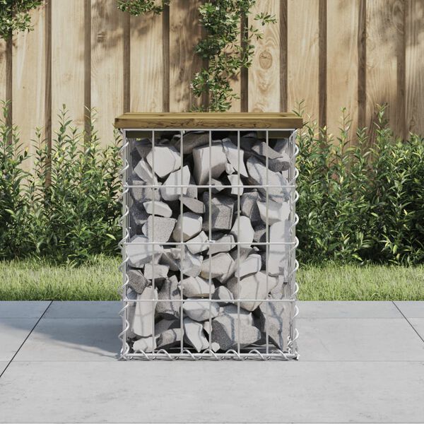 vidaXL Vrtna klop gabion 33x31x42 cm impregnirana borovina