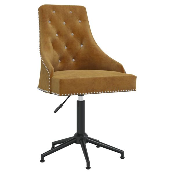 vidaXL Vrtljiv pisarni&scaron;ki stol rjav žamet