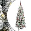 vidaXL Umestno božično drevo med 150 LED z stojalom Bela 150 cm