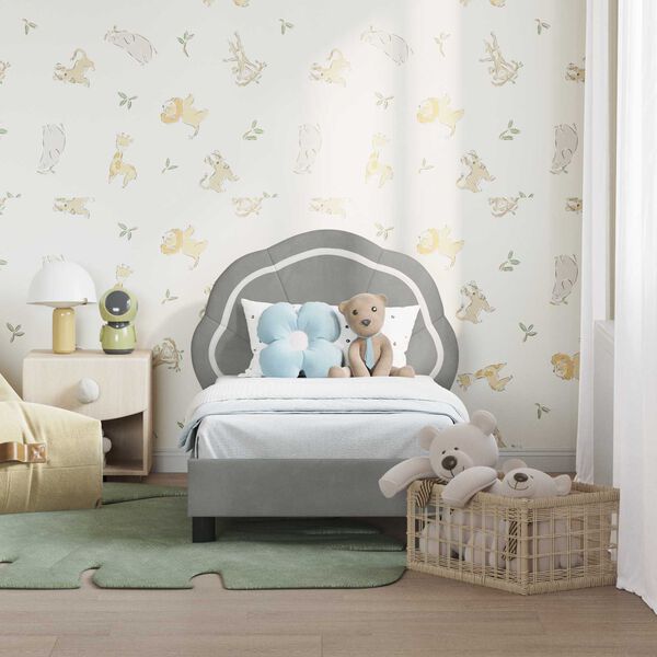 vidaXL Posteljica za malčke z vzglavjem Svetlo siva 70 x 140 cm Žamet