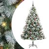 vidaXL Umestno božično drevo z LED lučmi Zelena in bela 210 cm