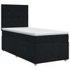 vidaXL Postelja boxspring z vzmetnico Črna 90 x 200 cm Blago