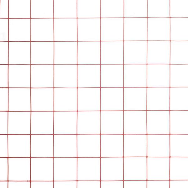 vidaXL Žična mreža za ograjo jeklo s PVC oblogo 25x1 m rdeča