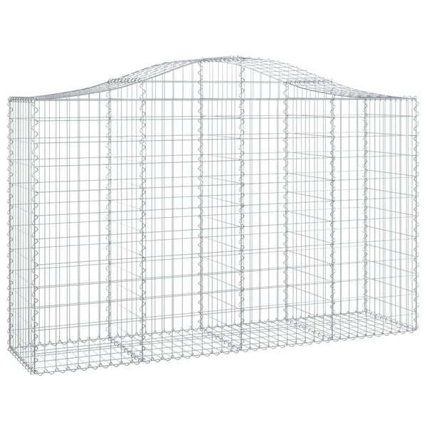 vidaXL Obokane gabion košare 12 kosa 200x50x120/140cm pocinkano železo
