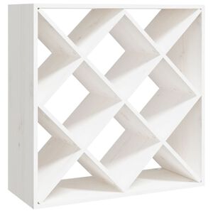 vidaXL Stojalo za vino belo 62x25x62 cm trdna borovina