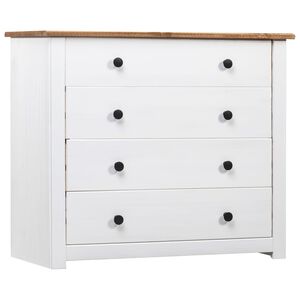 vidaXL Komoda bela 80x40x73 cm borovina Panama Range
