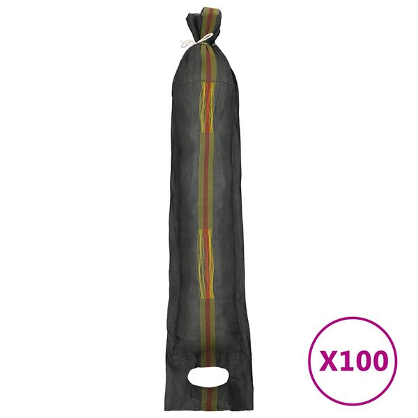 vidaXL Vreče za pesek 100 kosov temno zelene 103x25 cm HDPE