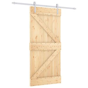 vidaXL Drsna vrata 95 x 210 cm Masiven borov les (neobdelan)