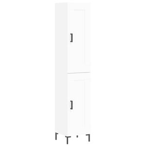 vidaXL Visoka omara bela 34,5x34x180 cm inženirski les