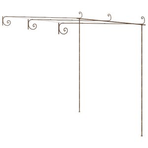 vidaXL Vrtna pergola antično rjava 3x3x2,5 m železo