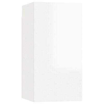 vidaXL TV omarica 2 kosa visok sijaj bela 30,5x30x60 cm iverna plošča